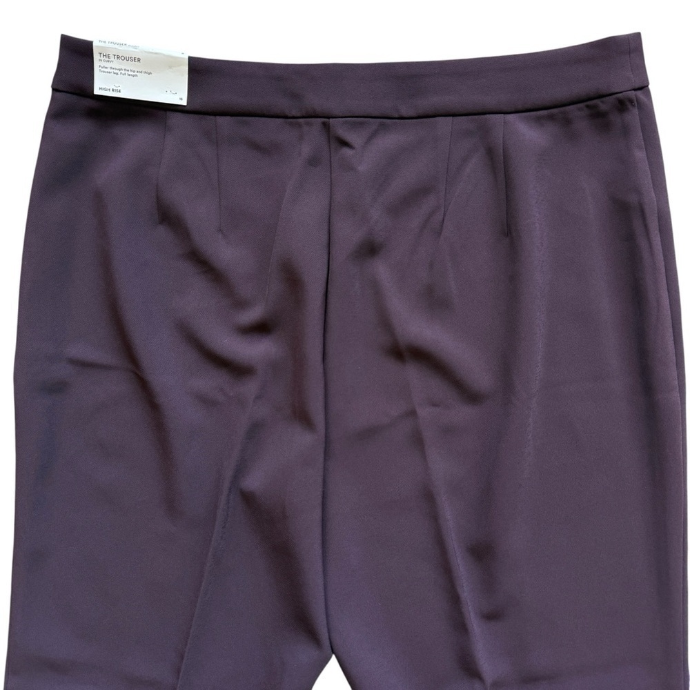 Ann Taylor Women's Curvy Fit Purple Dress Pleated Pants Size 16 Workwear Flare - Picture 7 of 9